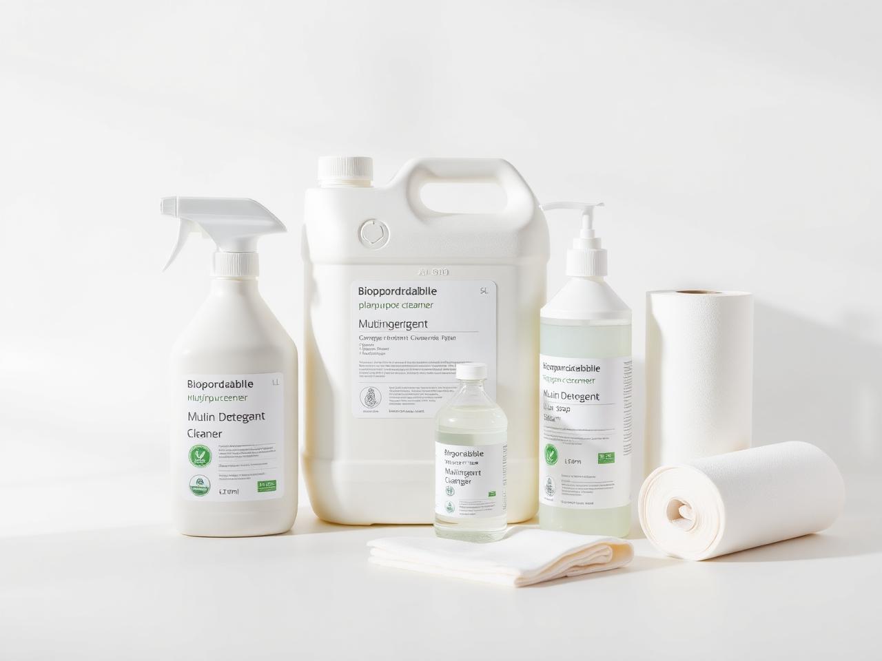 Produtos de limpeza biodegradáveis e sem perfume, seguros para ambientes com crianças