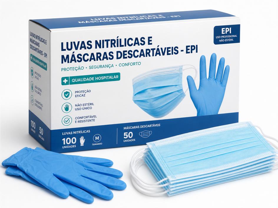 Luvas e máscaras para equipes de mercado