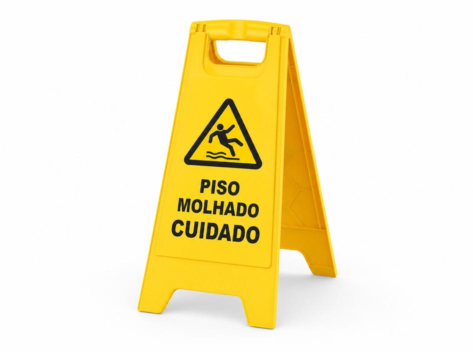 Sinalização e itens de segurança para limpeza pesada